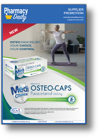 PD Supplier Update – NEW MediChoice OSTEO-CAPS (Paracetamol 665mg) – for osteoarthritis pain relief